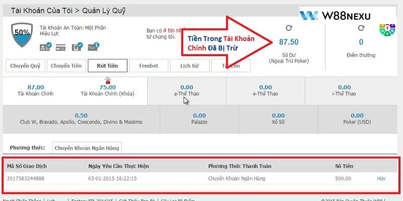 Nạp Tiền W88: Chỉ Dẫn Nạp Đơn Giản, Thành Công Ngay Lần Đầu Nạp tiền vào tài khoản ngân hàng là giao dịch phổ biến bậc nhất tại W88.